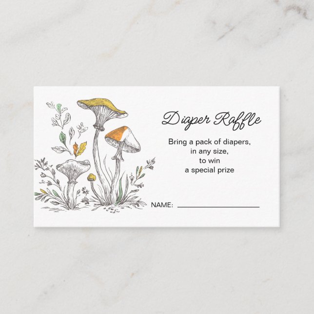 Carte D'accompagnement Woodland Baby Shower Diaper Raffle (Devant)
