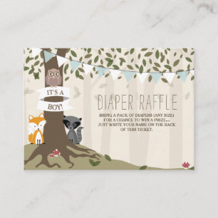 Carte D'accompagnement Woodland Créations Baby Boy Diaper Raffle