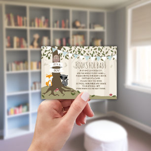 Carte D'accompagnement Woodland Creatures Baby Boy Demande de livre
