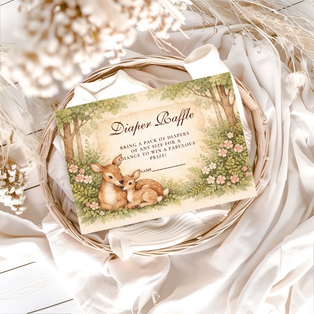 Carte D'accompagnement Woodland Deer Diapper Raffle (Créateur téléchargé)