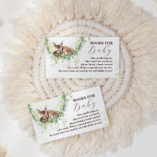 Carte D'accompagnement Woodland Deer Greenery Baby Boy Shower Books