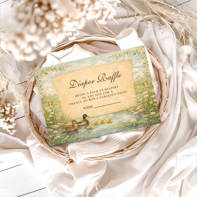 Carte D'accompagnement Woodland Duck Diapper Raffle (Créateur téléchargé)