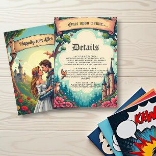 Carte D'accompagnement Woodland Enchanted Forest Castle Fairytale Mariage