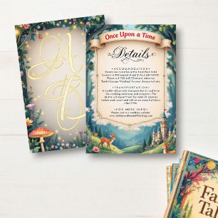 Carte D'accompagnement Woodland Enchanted Forest Castle Fairytale Mariage