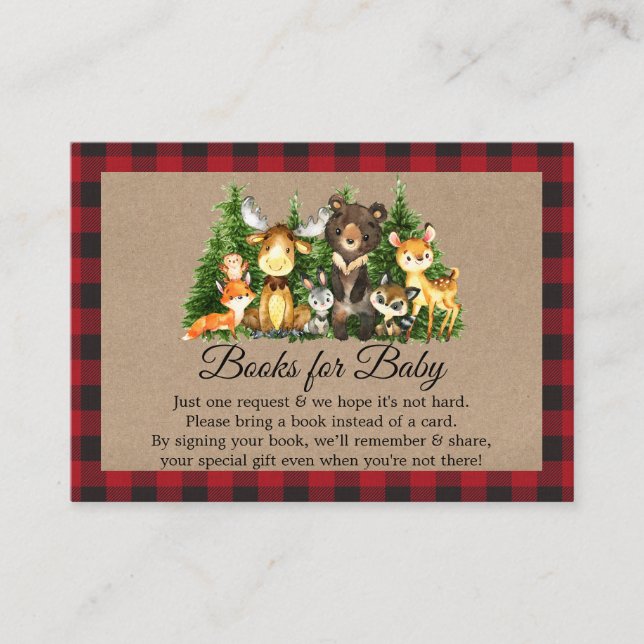 Carte D'accompagnement Woodland Forest Animals Rustic Books for Baby (Devant)
