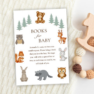 Carte D'accompagnement Woodland Forest Animaux Baby showers Livres Pour B