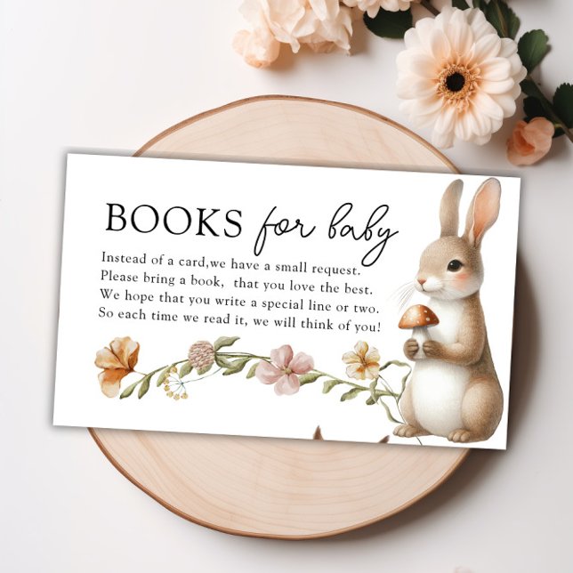 Carte D'accompagnement Woodland Forest Animaux Livres pour Baby shower (Woodland Forest Animals Books for Baby Shower Enclosure Card)