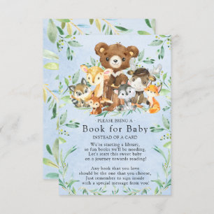 Carte D'accompagnement Woodland Friends Boys Baby shower Book for Baby