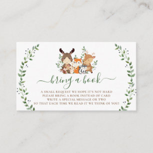 Carte D'accompagnement Woodland Greenery Forest Animaux Livres Pour Bébé