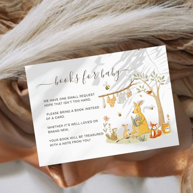Carte D'accompagnement Woodland Kangaroo Livres pour le Baby shower (Créateur téléchargé)