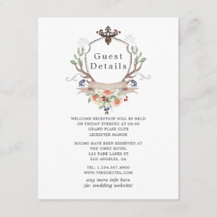 Carte D'accompagnement Woodland Laurel Crest Mariage Détails au sujet de 