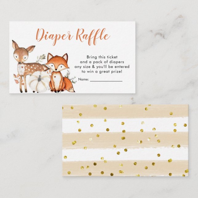 Carte D'accompagnement Woodland Oh garçon Citrouille Baby shower de couch (Devant / Derrière)