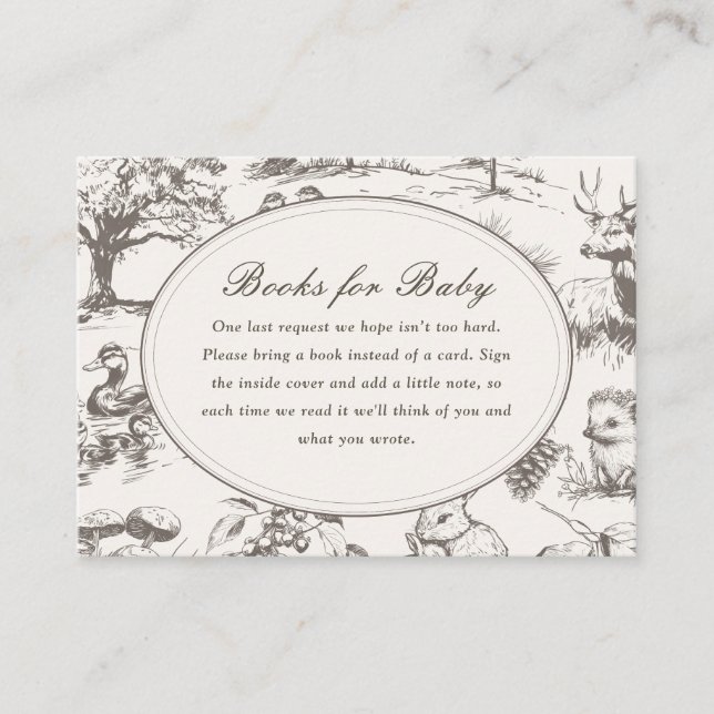 Carte D'accompagnement Woodland Sketched Allover Print Books for Baby (Devant)