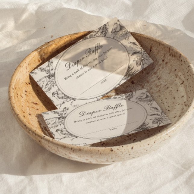 Carte D'accompagnement Woodland Sketched Allover Print Diaper Raffle (Créateur téléchargé)