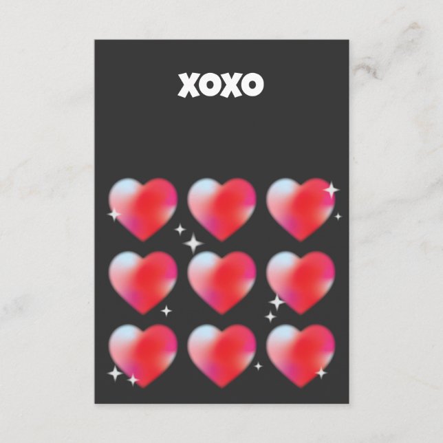 Carte D'accompagnement Xoxo coeur rouge romantique Saint Valentin (Devant)