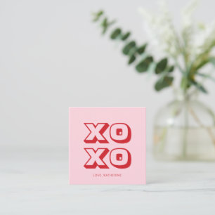 Carte D'accompagnement XOXO rose rouge moderne gras typographie personnal
