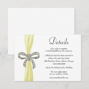 Carte D'accompagnement Yellow Ribbon Diamond Bow Détails du Mariage