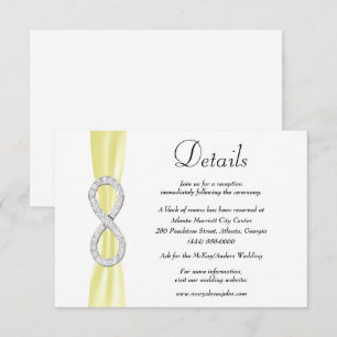 Carte D'accompagnement Yellow Ribbon Diamond Infinity Détails du Mariage