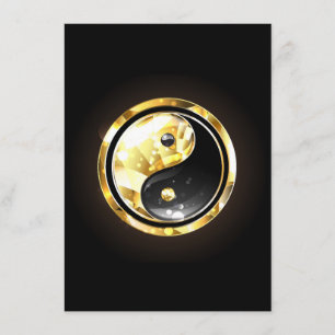Carte D'accompagnement Yin Yang or sur noir