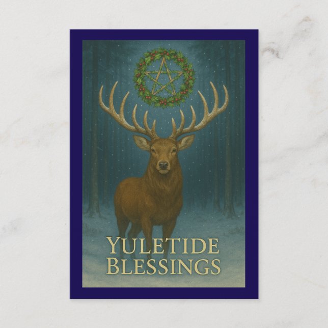 Carte D'accompagnement Yuletide Blessings Stag Enclosure Card (Devant)