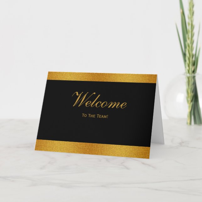 Carte d'accueil Black with Gold Badge Band (Devant)