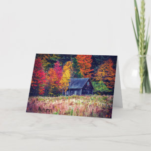 Carte d'accueil de l'automne Woods Shack