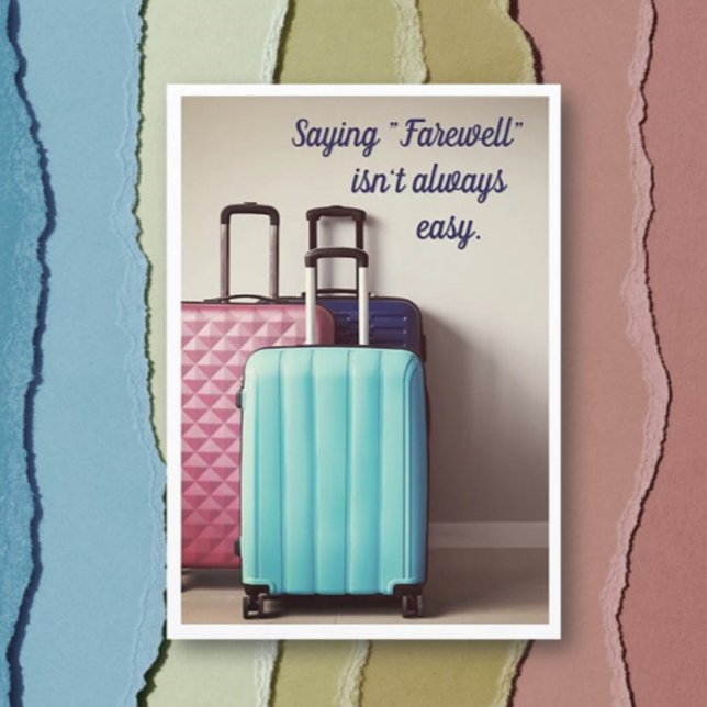 Carte d'accueil de message d'adieu (Créateur téléchargé)