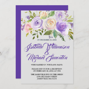 Carte d'accueil en Elopement Floral Rose