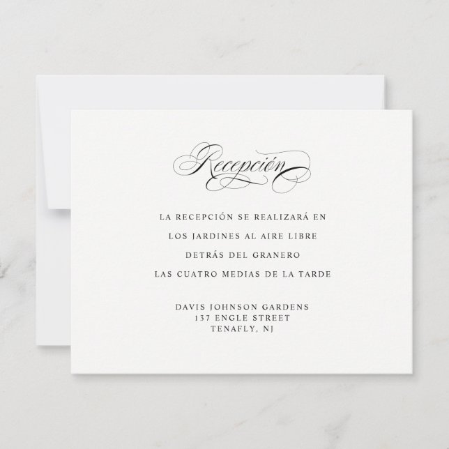 Carte d'accueil et d'itinéraire en espagnol (Devant)