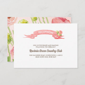 Carte d'accueil mariage rose Roses Aquarelle