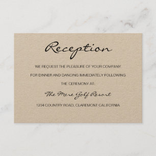 Carte d'accueil ou d'hébergement rustique romantiq