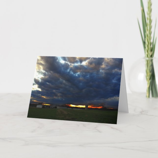 Carte d'accueil photo Sunset over Rural Landscape (Devant)