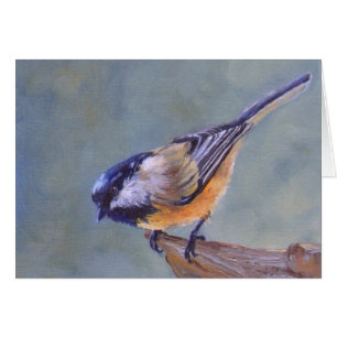 Carte d'accueil pour les chickadee en noir