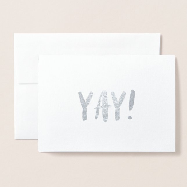 Carte d'accueil simple Brosse Stroke Silver Foil - (Devant avec enveloppe)