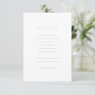 Carte d'accueil simple et moderne Dusty Blue Weddi