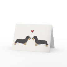 Carte Dachschund mignon de Saint-Valentin
