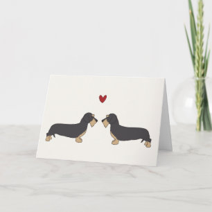 Carte Dachschund mignon de Saint-Valentin