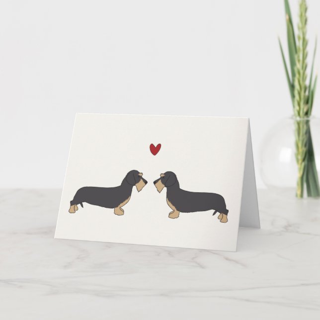 Carte Dachschund mignon de Saint-Valentin (Devant)