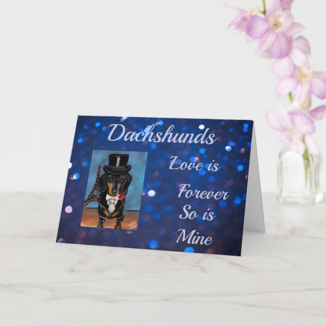 CARTE DACHSHUND (Orchidée)