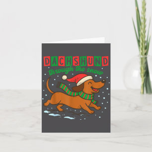 Carte Dachshund à travers la neige Funny Christmas Wiene
