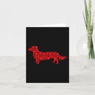 Carte Dachshund aux longs poils Chien Silhouette mignonn