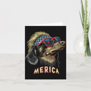 Carte Dachshund Chien - Drôle 14 juillet Drapeau América