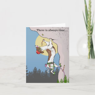 Carte Dachshund chien escalade de roche