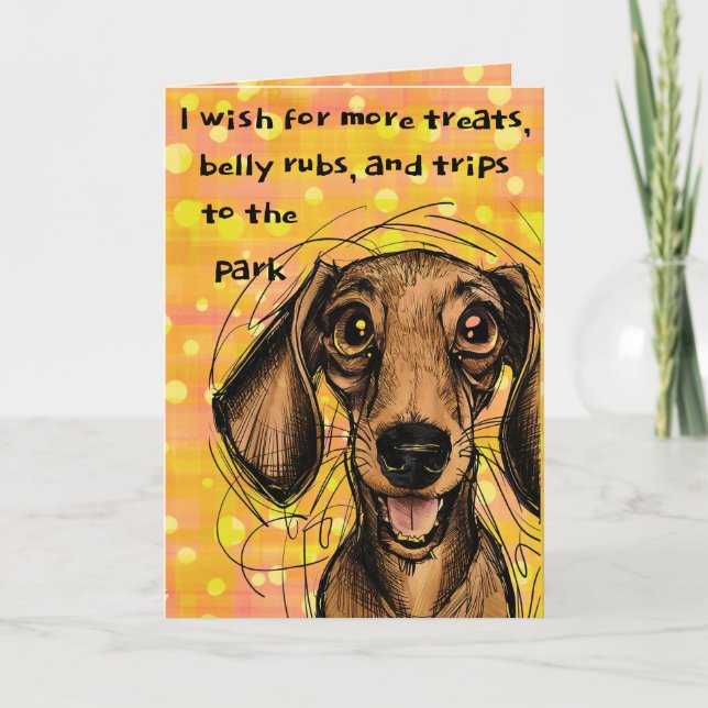 Carte Dachshund Chien mignon Fun Bright Joyeux Anniversa (Devant)