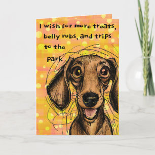 Carte Dachshund Chien mignon Fun Bright Joyeux Anniversa