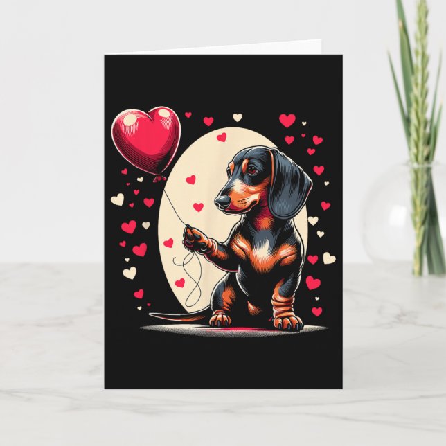 Carte Dachshund Chien Saint-Valentin Propriétaire de chi (Devant)