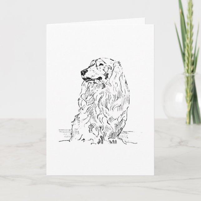 Carte Dachshund – Chien-saucisse à poil long (Devant)