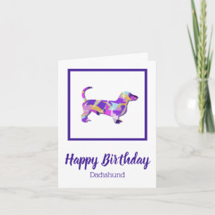 Carte Dachshund Chien Silhouette mignonne PPY&B Annivers