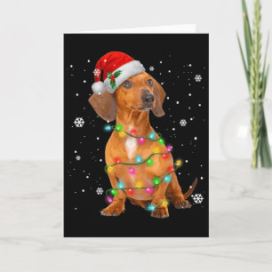 Carte Dachshund Chiens Arbre Noël Noël Noël Cadeaux Pour
