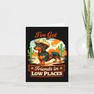 Carte Dachshund cow-boy rétro chien drôle de l'ouest cou